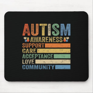 Autism Awareness Support Care Acceptance for women Mouse Pad