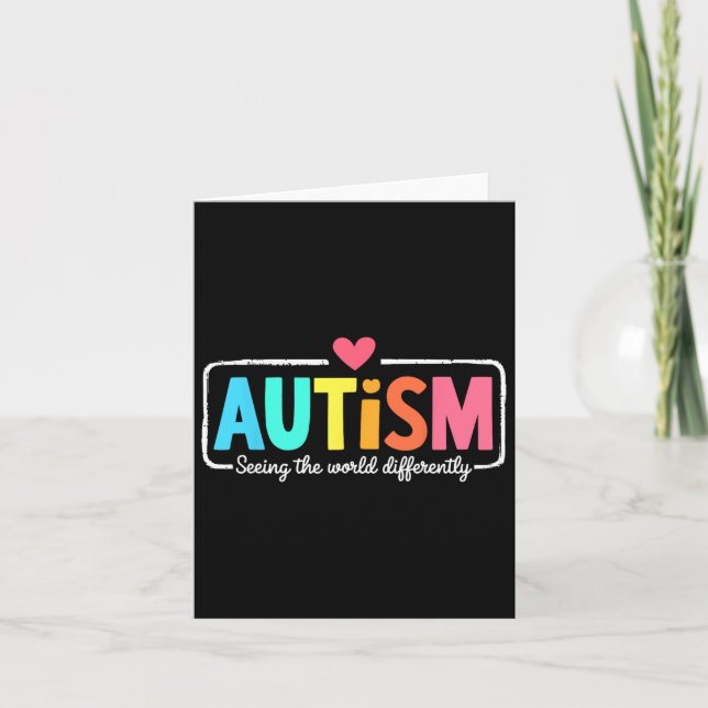 Autism Awareness Support Seeing The World Differen Card (Front)