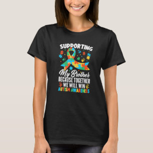 Autism Awareness Supporting My Brother Ribbon Puzz T-Shirt