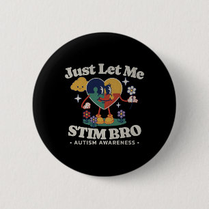 Autism Awareness Supportive Stimming Cute Butterfl 2 Inch Round Button