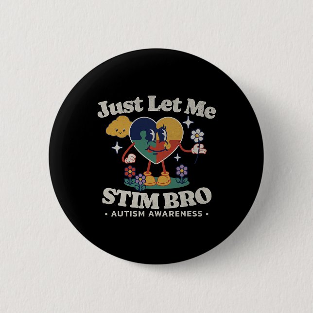 Autism Awareness Supportive Stimming Cute Butterfl 2 Inch Round Button (Front)