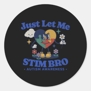 Autism Awareness Supportive Stimming Cute Butterfl Classic Round Sticker
