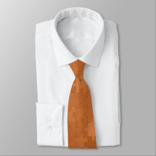 Autism Awareness Symbol Puzzle Pieces Orange Tie