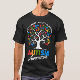 Autism Awareness T-Shirt – Tree of Life with Colou