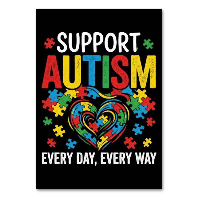 Autism awareness table number (Back)