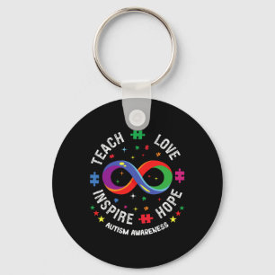 Autism Awareness Teach Hope Love Inspire Teacher I Keychain