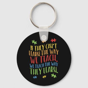 Autism Awareness Teacher Autistic Teach Learn Gift Keychain