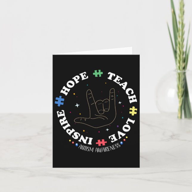 Autism Awareness Teacher  Card (Front)