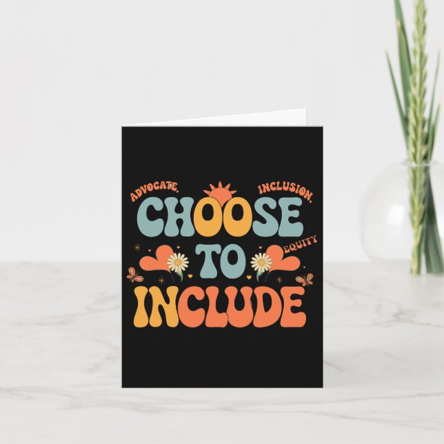 Autism Awareness Teacher - Choose To Include  Card (Front)