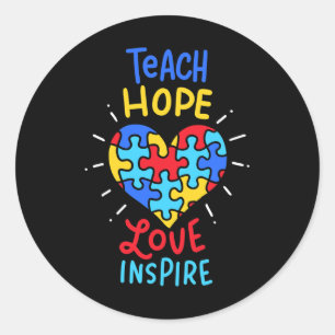 Autism Awareness Teacher  Classic Round Sticker