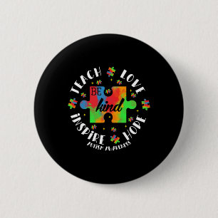 Autism Awareness Teacher Puzzle Teach Hope Love In 2 Inch Round Button