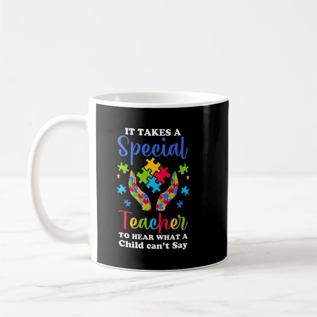 Autism Awareness Teacher Shirts It Takes A Special Coffee Mug (Left)