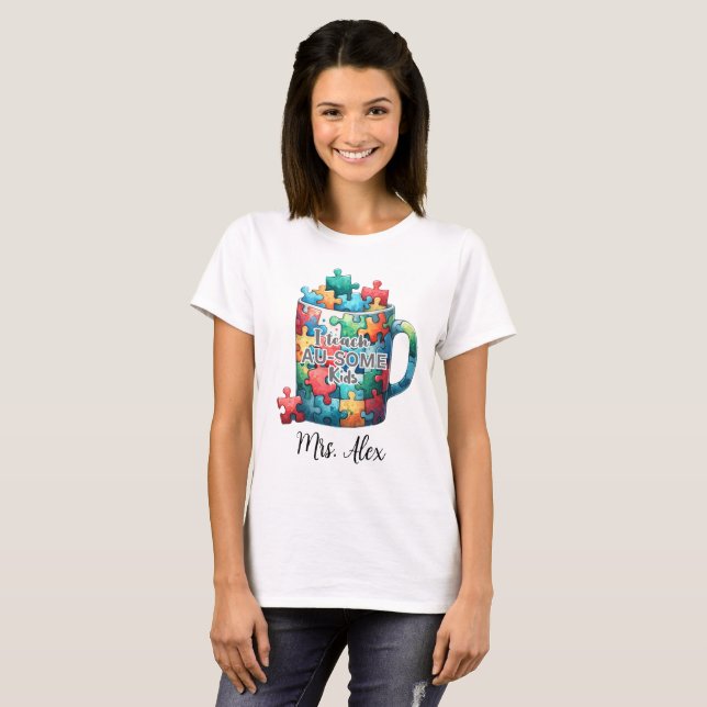 Autism Awareness Teacher T-Shirt (Front Full)