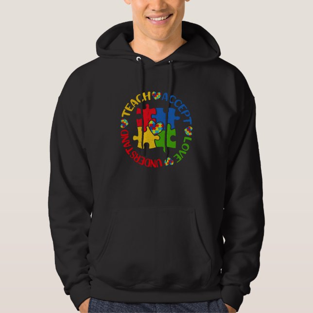 Autism Awareness Teacher  Teach Accept Understand  Hoodie (Front)