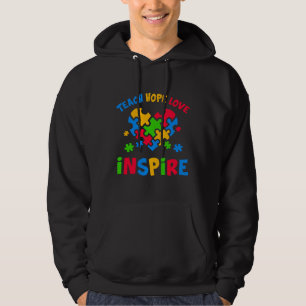 Autism Awareness Teacher Teach Hope Love Inspire Hoodie