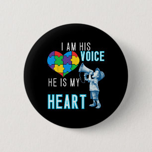 Autism Awareness Tee Autism Mom And Dad Shirt 1  2 Inch Round Button