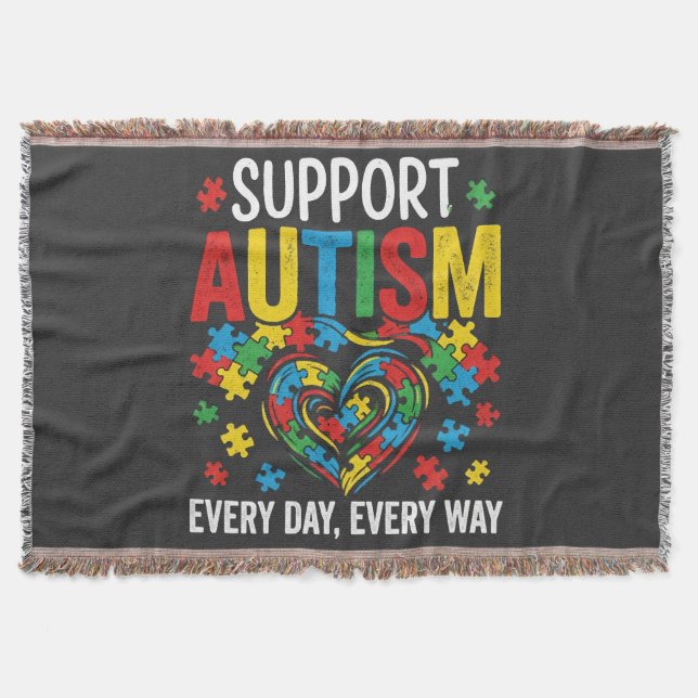 Autism awareness throw blanket (Front)