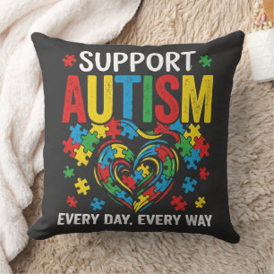 Autism awareness throw pillow