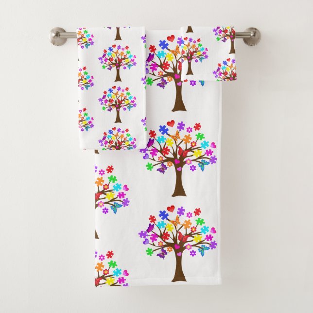 Autism Awareness Tree Bath Towel Set (Insitu)