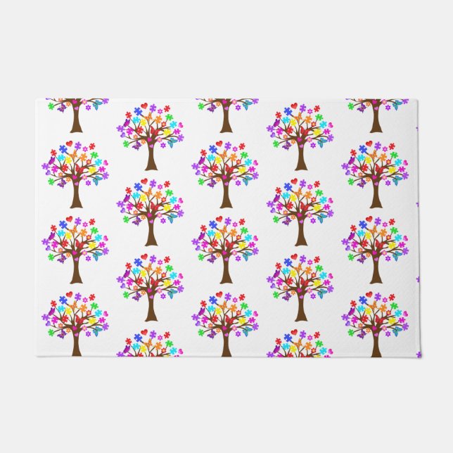 Autism Awareness Tree Doormat (Front)