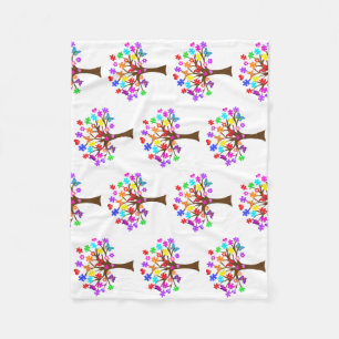 Autism Awareness Tree Fleece Blanket