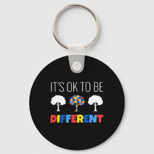 Autism Awareness Tree It’s Ok To Be Different Keychain