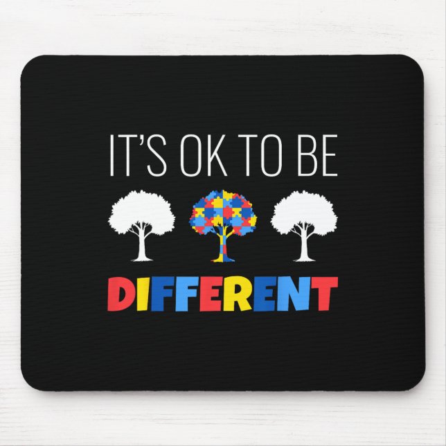 Autism Awareness Tree It’s Ok To Be Different  Mouse Pad (Front)