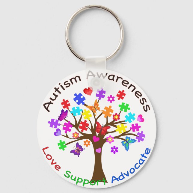 Autism Awareness Tree Keychain (Front)