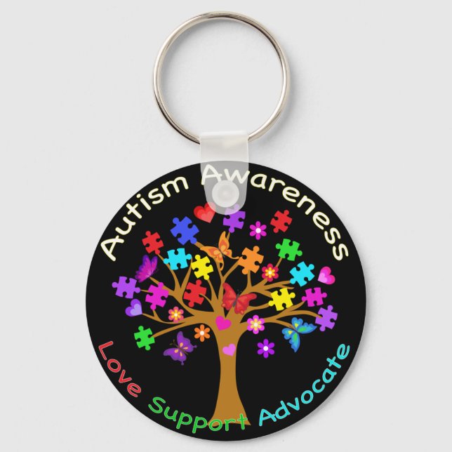 Autism Awareness Tree Keychain (Front)