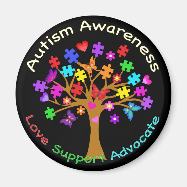 Autism Awareness Tree Magnet (Front)