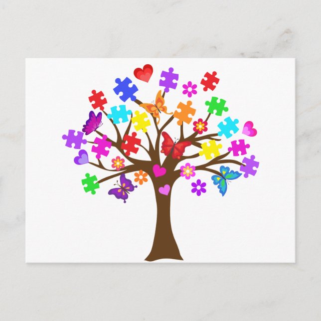 Autism Awareness Tree Postcard (Front)