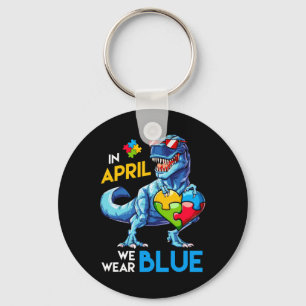 Autism Awareness Trex Dino Dinosaur Dinosaurus Wea Keychain