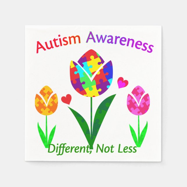 Autism Awareness Tulip Napkin (Front)