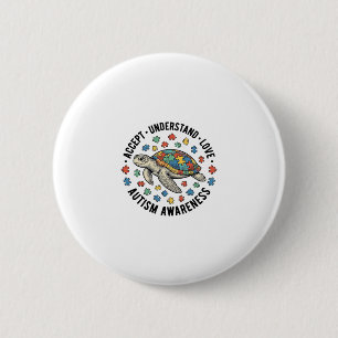 Autism Awareness Turtle Puzzle Vector Design_1 2 Inch Round Button