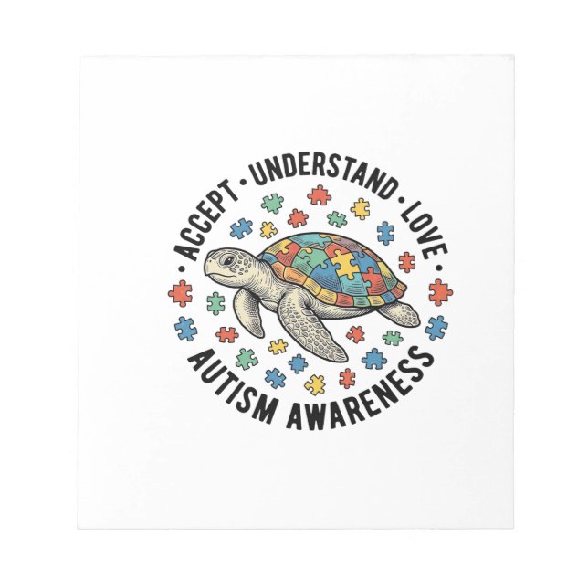 Autism Awareness Turtle Puzzle Vector Design_1 Notepad (Front)