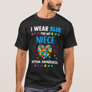 Autism Awareness Uncle And Aunt I Wear Blue For My T-Shirt