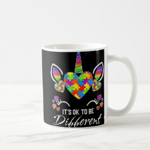 Autism Awareness Unicorn Mask It's Ok To Be Differ Coffee Mug