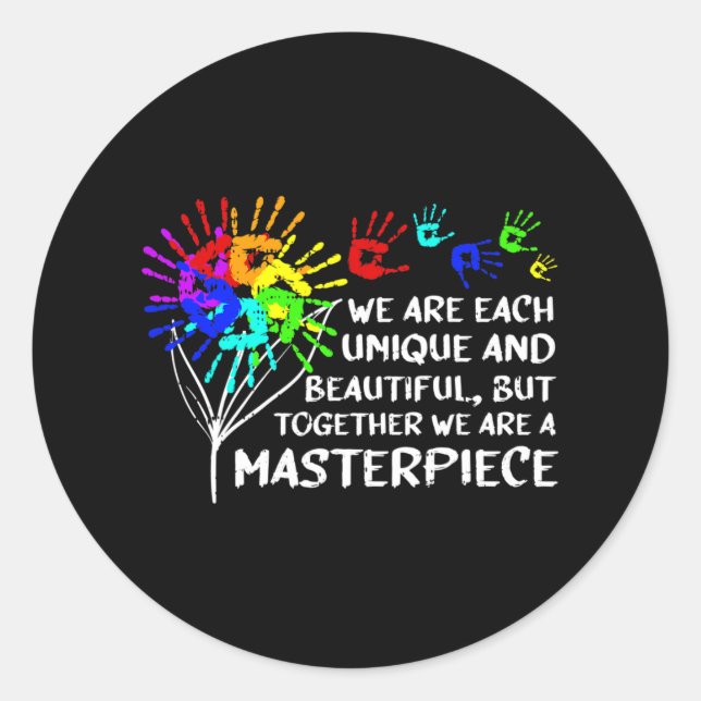 Autism Awareness Unique Masterpiece Cool Parents K Classic Round Sticker (Front)