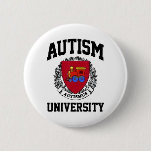 Autism Awareness University Puzzle Pieces Support 2 Inch Round Button