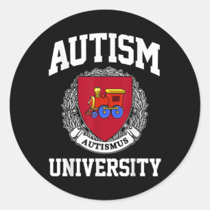 Autism Awareness University Puzzle Pieces Support  Classic Round Sticker