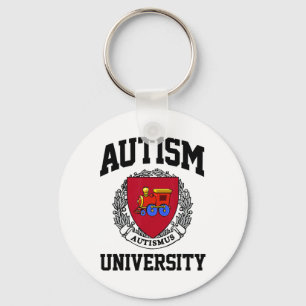 Autism Awareness University Puzzle Pieces Support Keychain