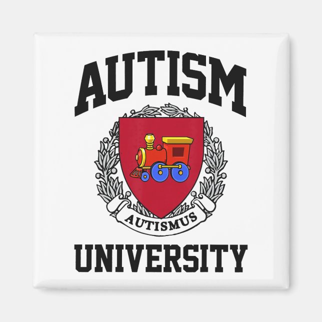 Autism Awareness University Puzzle Pieces Support  Magnet (Front)