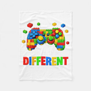 Autism Awareness Video Game Building Blocks Bricks Fleece Blanket