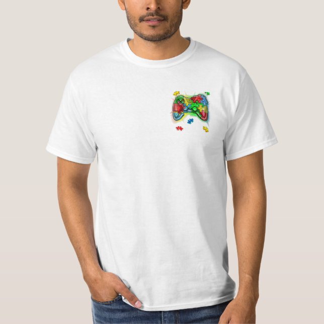 Autism Awareness Video Game Controller  T-Shirt (Front)