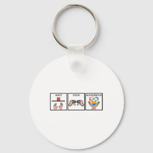 Autism Awareness Want More Acceptance  Keychain