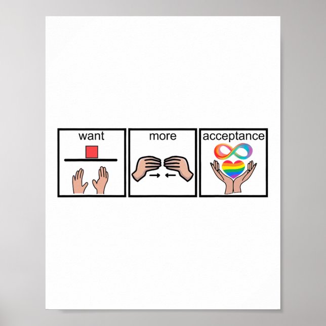 Autism Awareness Want More Acceptance  Poster (Front)
