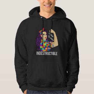 Autism Awareness Warrior Indestructible Mom Autist Hoodie