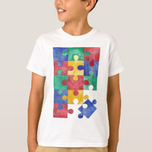 Autism Awareness watercolor puzzle T-Shirt