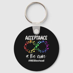 Autism Awareness Wear Red Instead In April 2023 #r Keychain