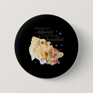 Autism Awareness What Makes You Different Lion Mom 2 Inch Round Button